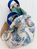 Maxi bolsa Toile de Jouy azul
