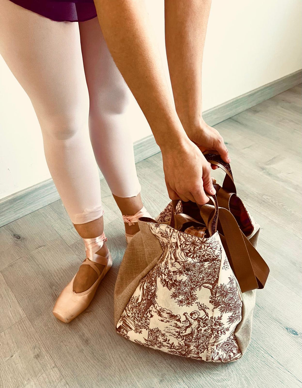 Maxi bolsa Toile de Jouy choco