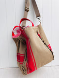 Maxi bolsa Loneta raya roja