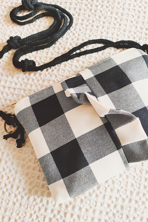 Bandolera Cíes maxi Vichy negro