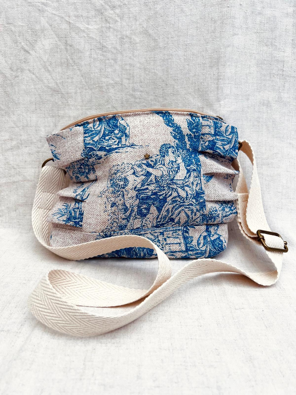 Bandolera Maui Toile de Jouy azul