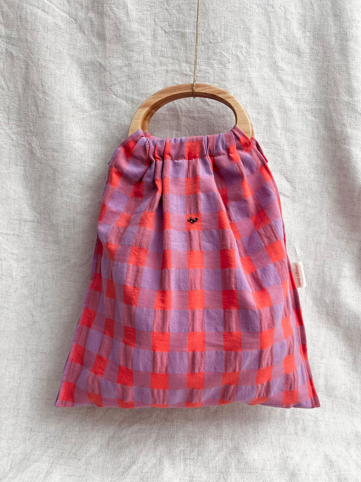Bolso Benito vichy malva/gamba
