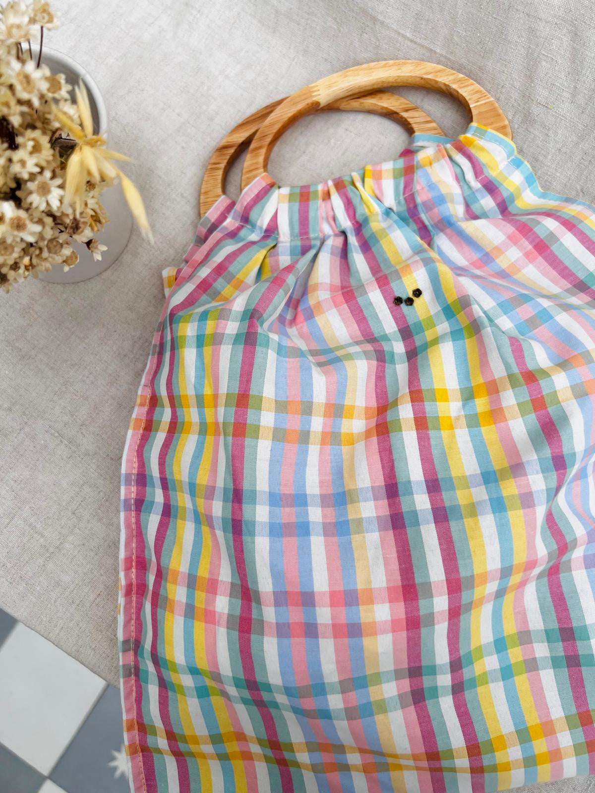 Bolso Benito vichy arcoiris