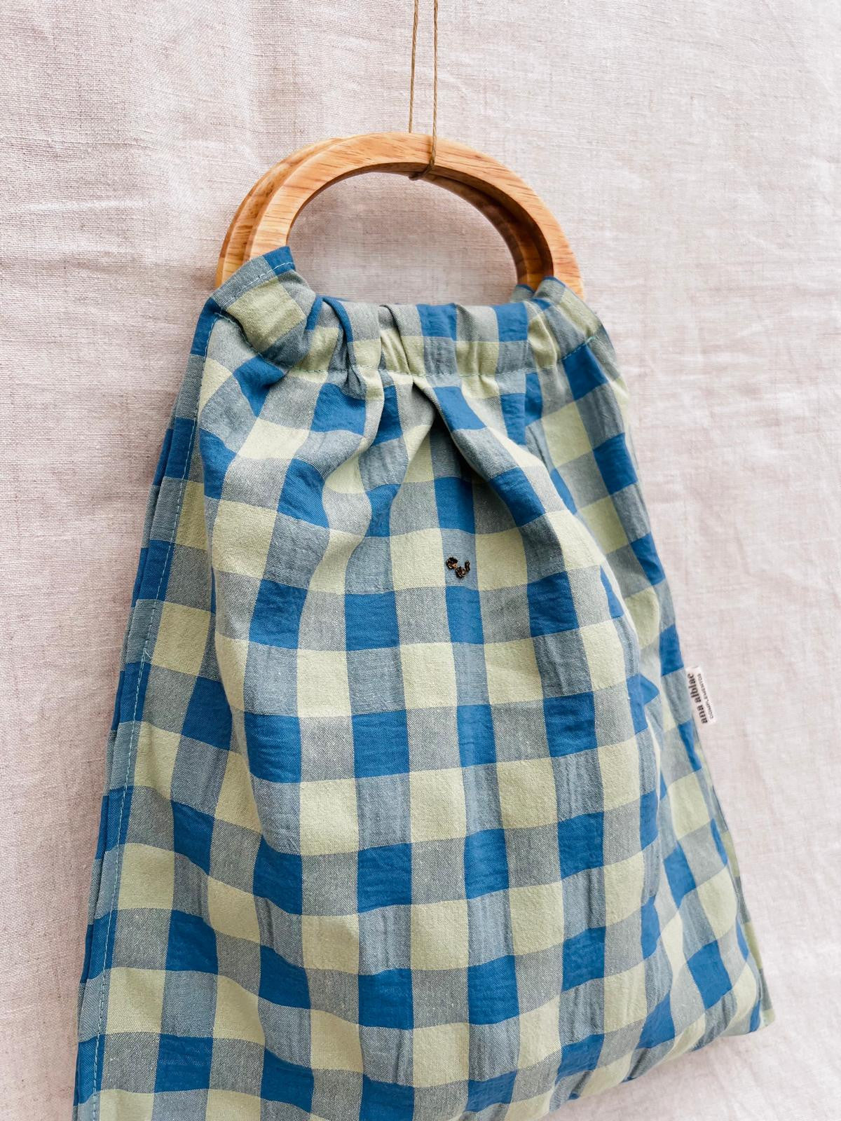 Bolso Benito vichy bicolor azul & verde