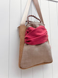 Bolso Teo lino beige & fresa