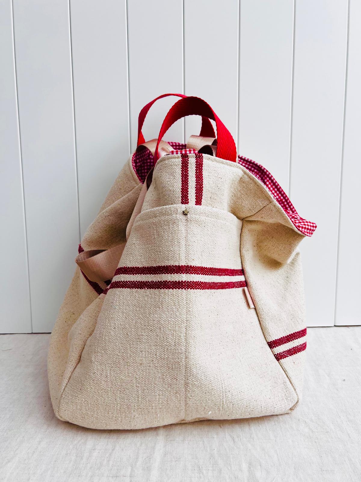 Maxi bolsa Provenzal rayita roja
