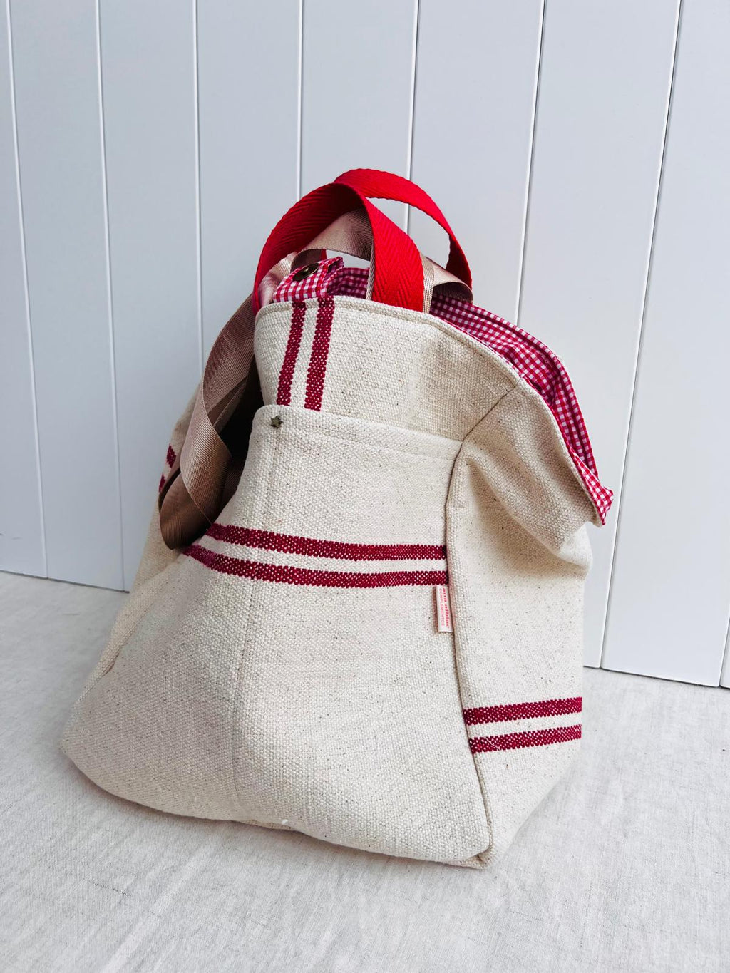 Maxi bolsa Provenzal rayita roja