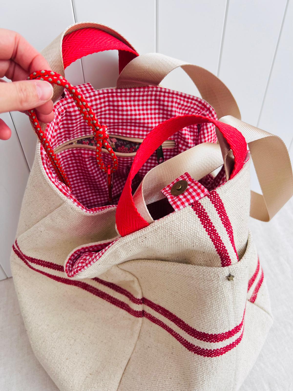 Maxi bolsa Provenzal rayita roja