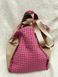 Maxi bolsa Vichy fucsia&camel