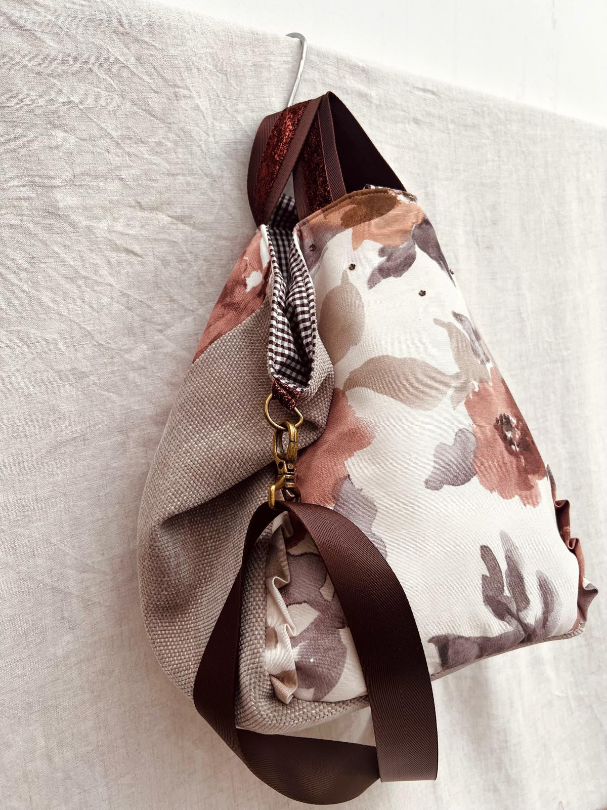 Maxi bolsa bandolera flores acuarela