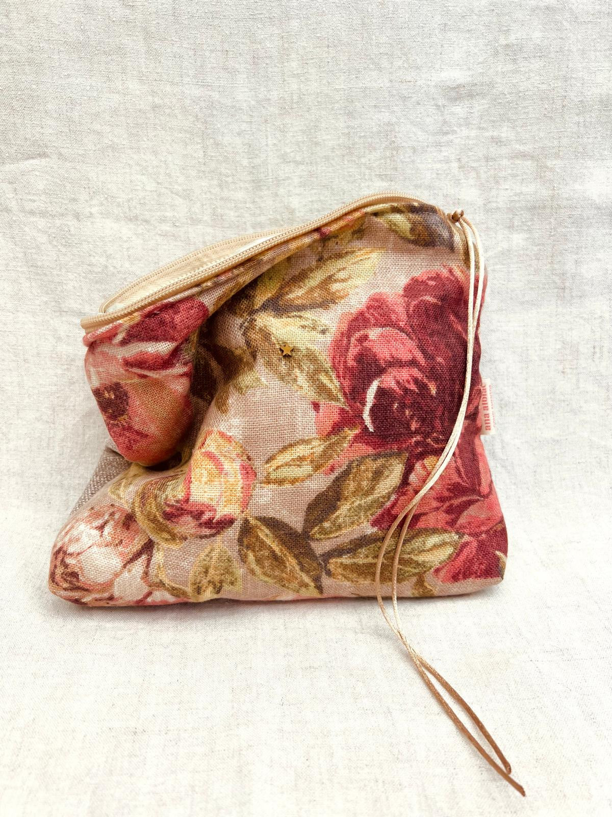 Neceser lino flores Rose