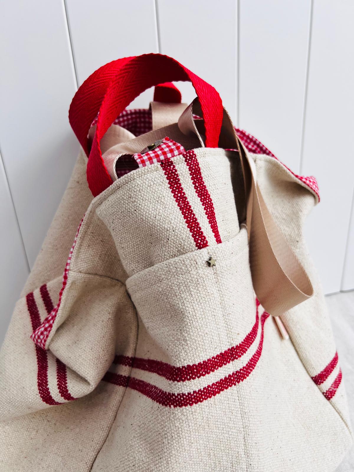 Maxi bolsa Provenzal rayita roja
