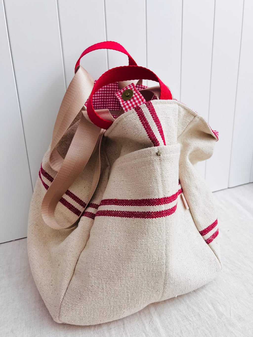 Maxi bolsa Provenzal rayita roja